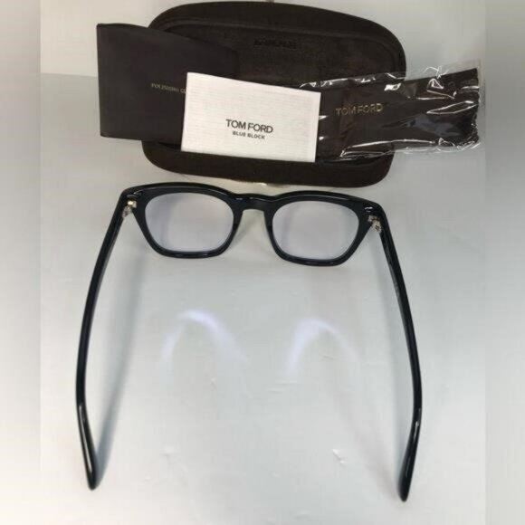New Authentic Tom Ford Blue Light Block Square Unisex Eyeglasses FT5542-B 001 50 - Picture 3 of 12